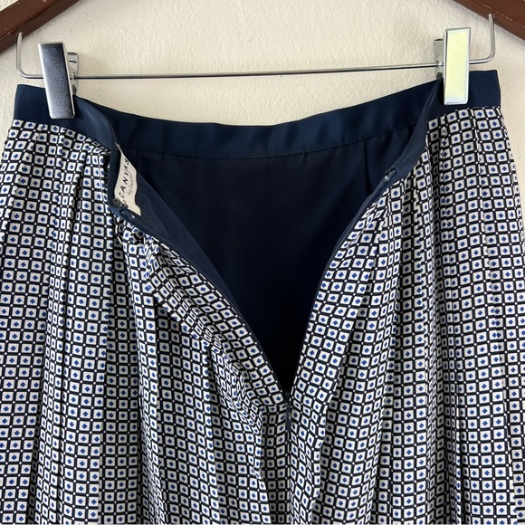 Canvas By Lands End Beautiful Pleated Multi Print Lined Midi Skirt 0 - Picture 6 of 11